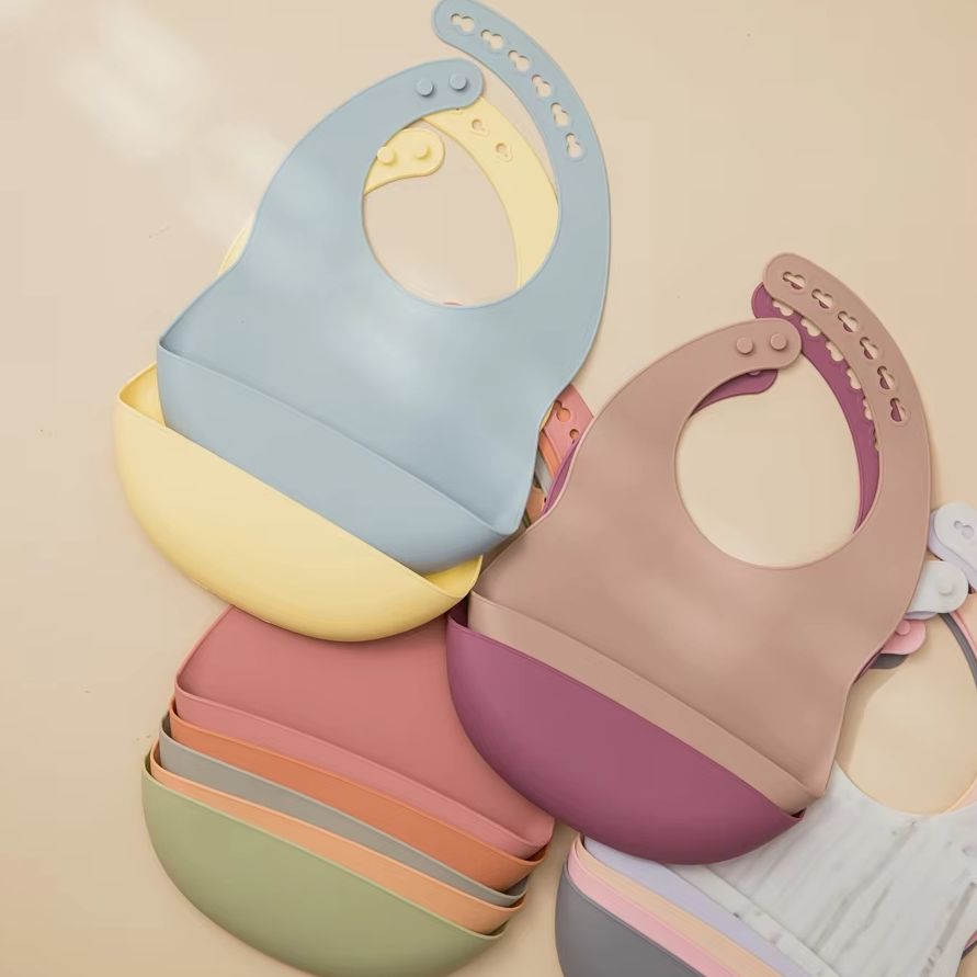 Silicone Baby Bibs - Baby Bibs for Mealtime Waterproof Silicone