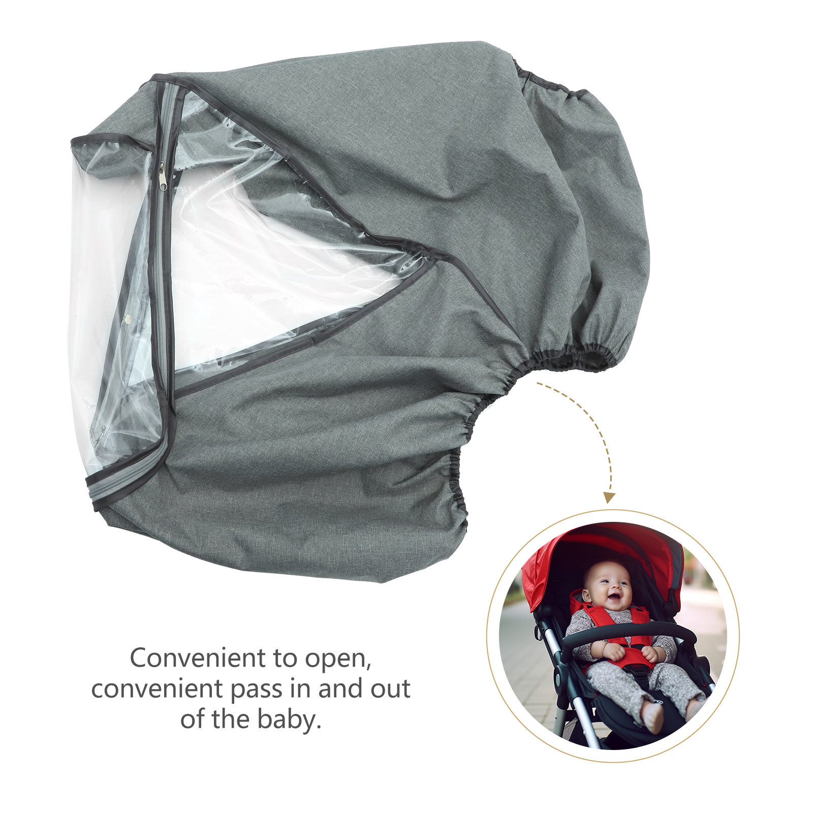 Grey Baby Stroller Cover Windp - огляд і ціна Stroller Rain Cover