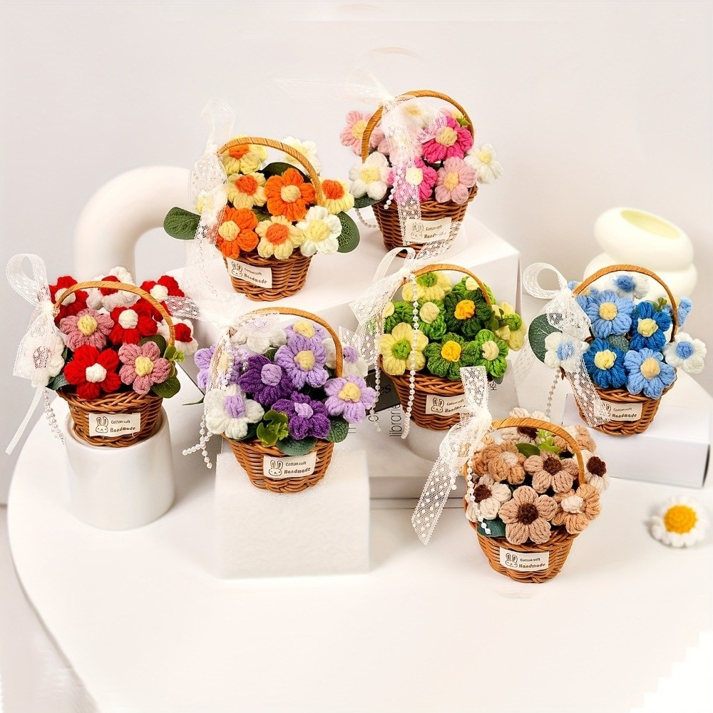 Handmade Puff Yarn Flower Mini - огляд і ціна Baby Products Basket