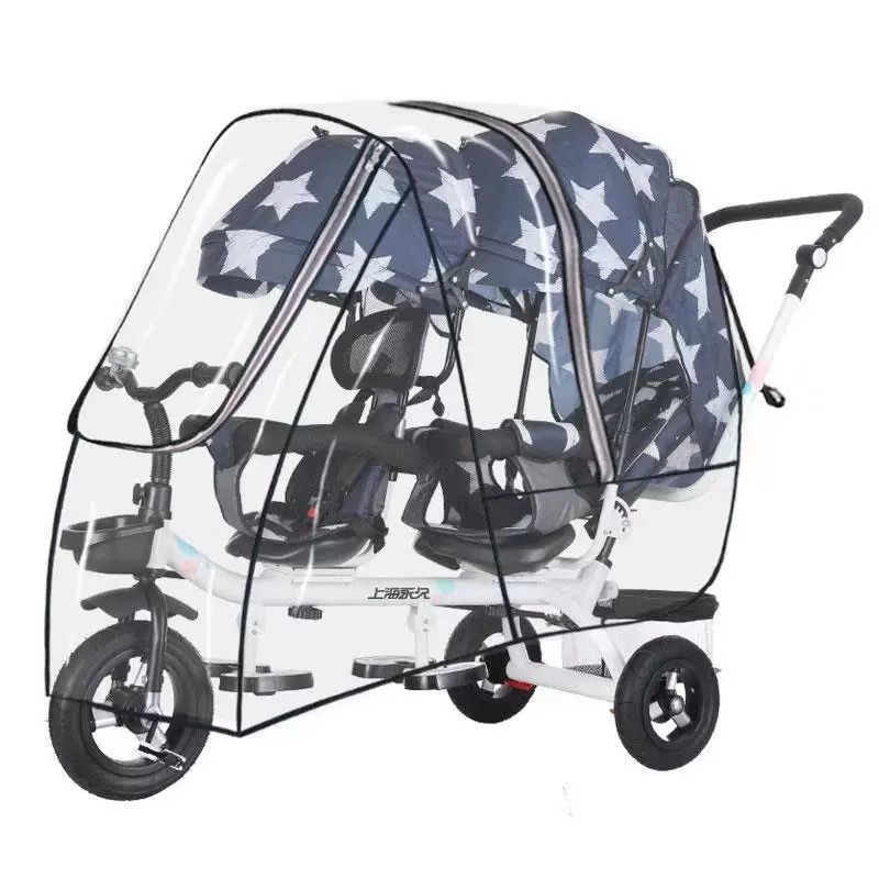 Double Seat Twin Stroller Rain - огляд і ціна Stroller Rain Cover