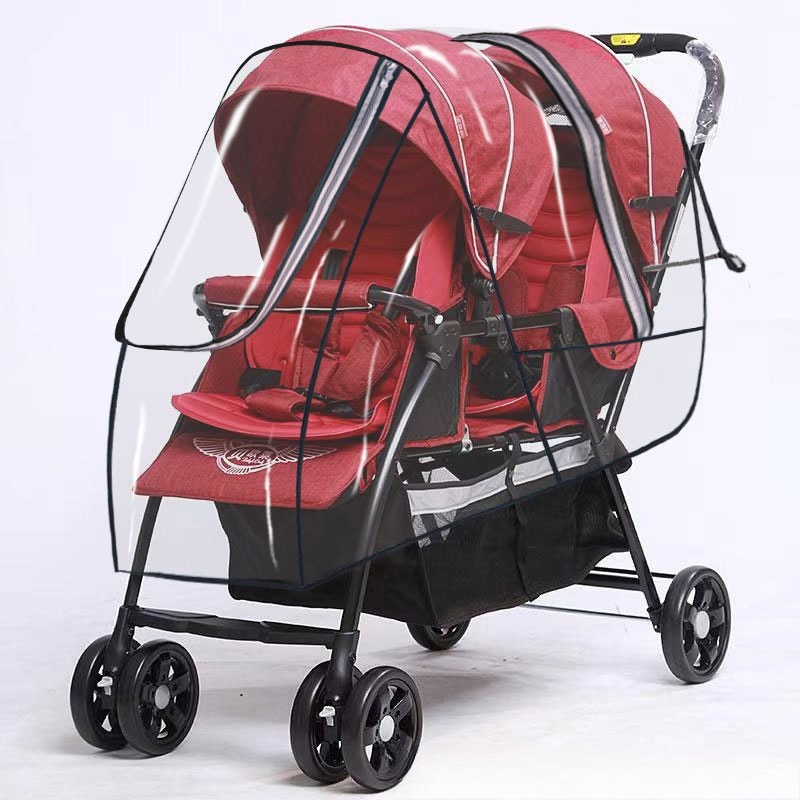 Double Seats Twin Baby Strolle - огляд і ціна Stroller Rain Cover