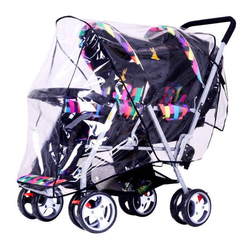 Double Seats Twin Baby Strolle - огляд і ціна Stroller Rain Cover