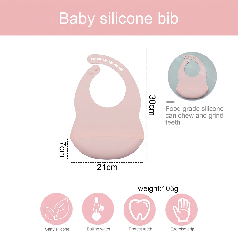 1pc Adjustable Baby Silicone B - огляд і ціна Silicone Baby Bibs